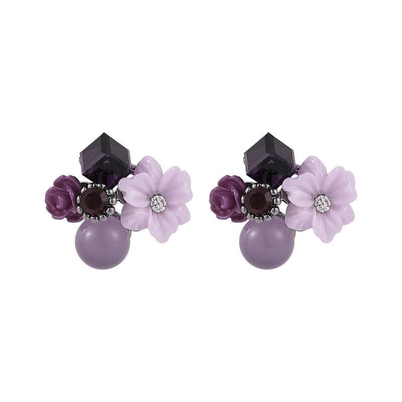 Crystal Flower Bouquet Earrings - Beautiful Earth Boutique