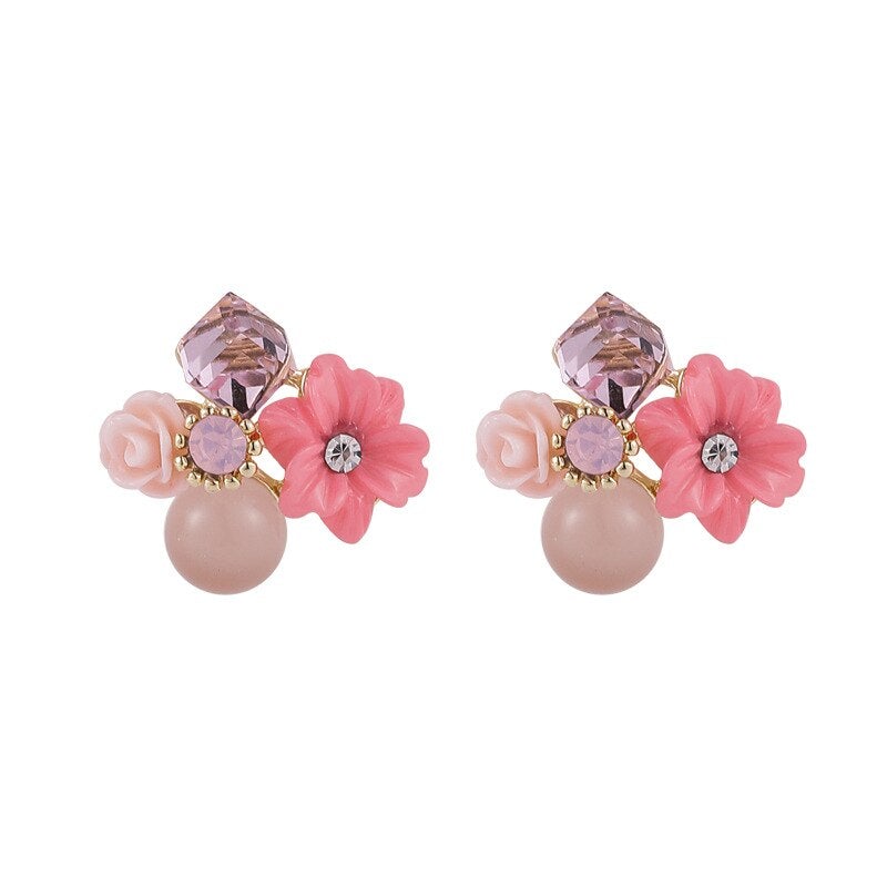 Crystal Flower Bouquet Earrings - Beautiful Earth Boutique