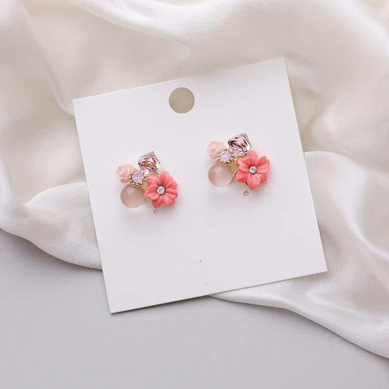 Crystal Flower Bouquet Earrings - Beautiful Earth Boutique