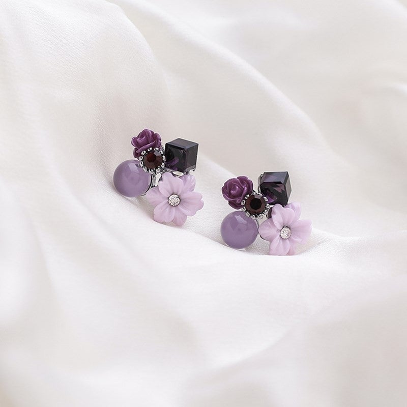 Crystal Flower Bouquet Earrings - Beautiful Earth Boutique