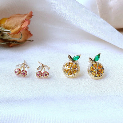 Crystal Fruity Earring Studs - Beautiful Earth Boutique