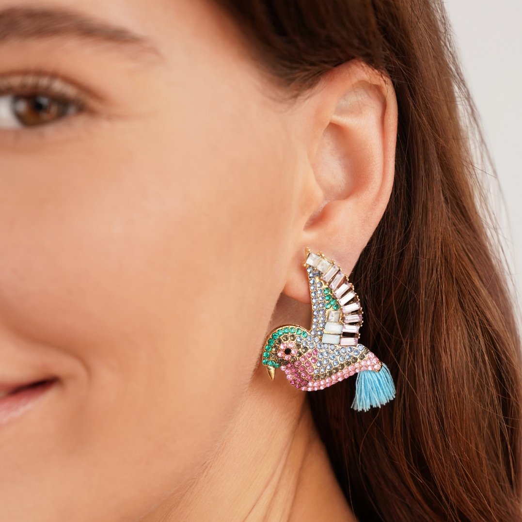 Crystal Hummingbird Earrings - Beautiful Earth Boutique