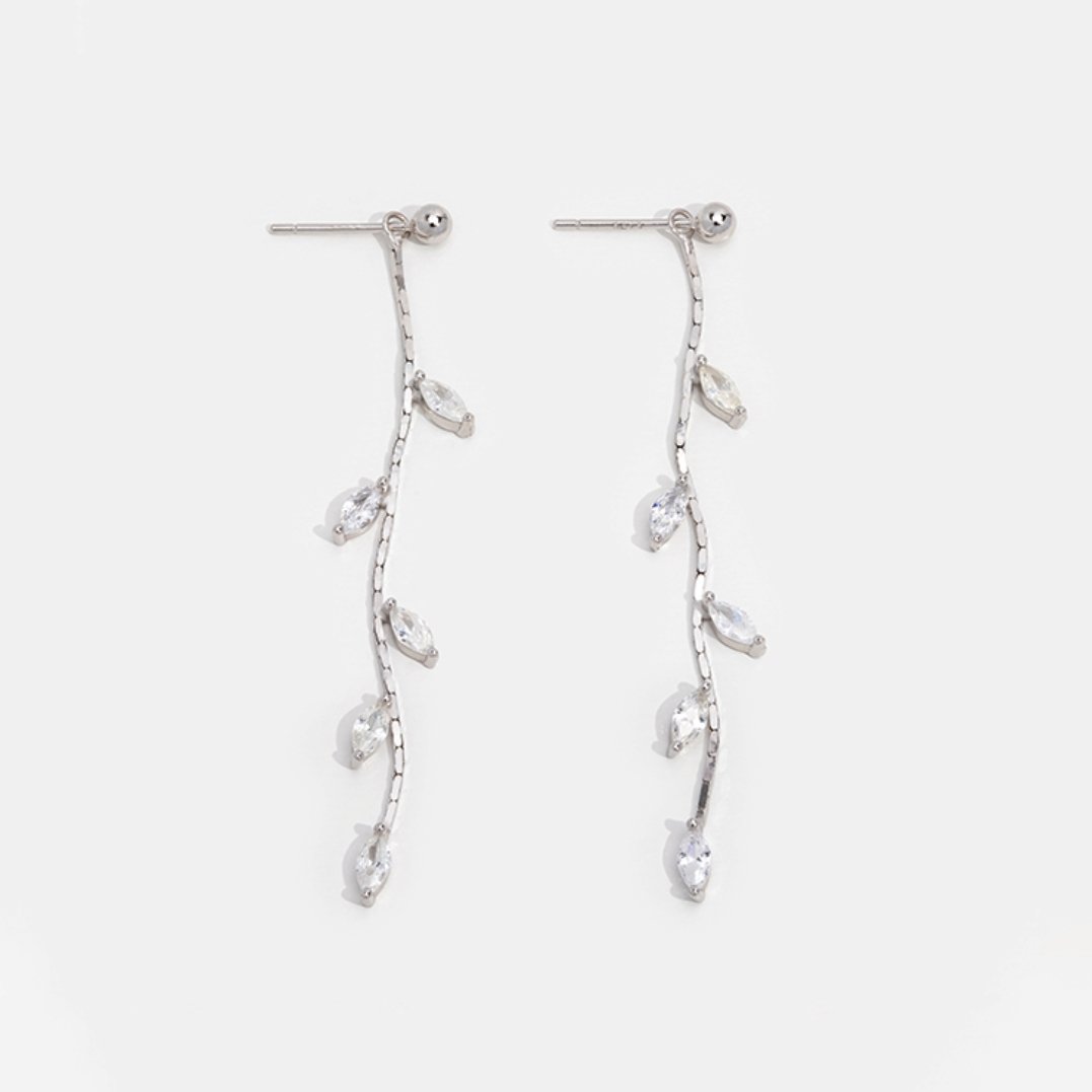 Crystal Leaf Earrings - Beautiful Earth Boutique