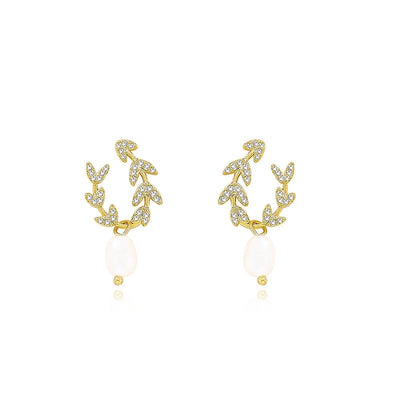 Crystal Leaf Vine Earrings - Beautiful Earth Boutique