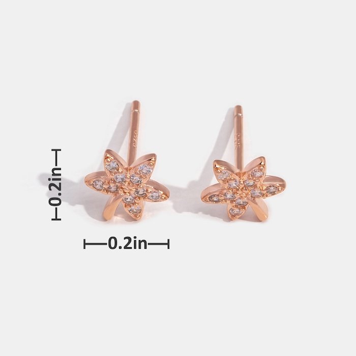 Crystal Maple Leaf Stud Earrings - Beautiful Earth Boutique UK