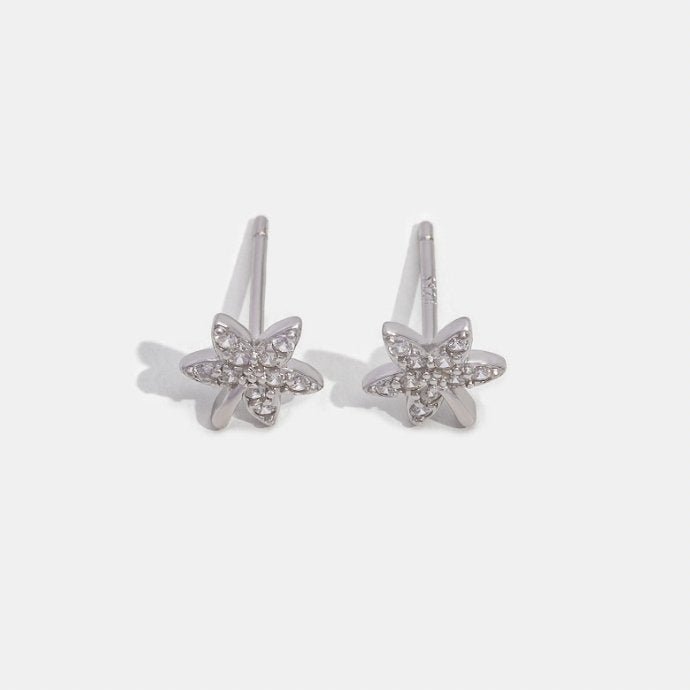 Crystal Maple Leaf Stud Earrings - Beautiful Earth Boutique UK