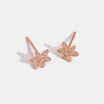 Crystal Maple Leaf Stud Earrings - Beautiful Earth Boutique UK