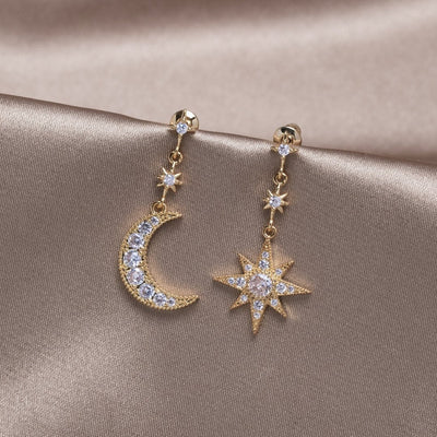 Crystal Moon & Star Earrings - Beautiful Earth Boutique