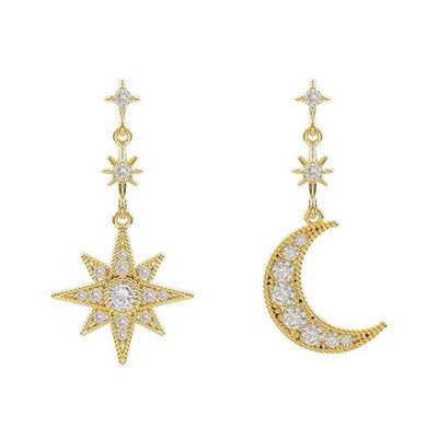 Crystal Moon & Star Earrings - Beautiful Earth Boutique