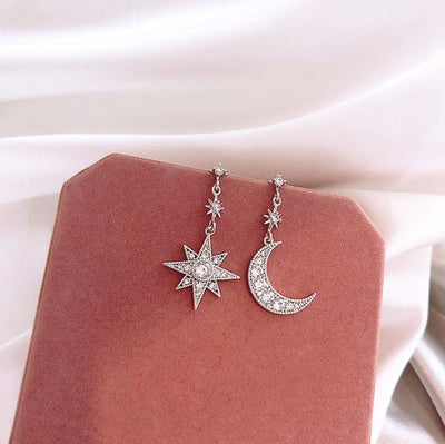 Crystal Moon & Star Earrings - Beautiful Earth Boutique