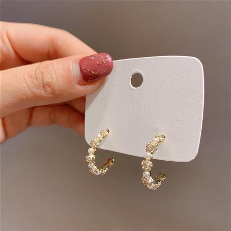 Crystal & Pearl Bella Earrings - Beautiful Earth Boutique