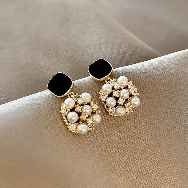 Crystal & Pearl Maria Drop Earrings - Beautiful Earth Boutique