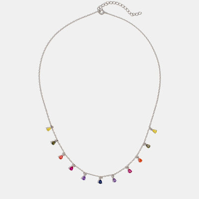 Crystal Rainbow Silver Necklace - Beautiful Earth Boutique