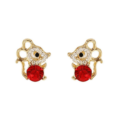 Crystal Red Mouse Earrings - Beautiful Earth Boutique