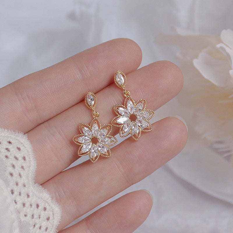 Crystal Sunflower Earrings