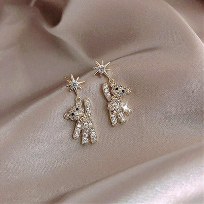 Crystal Teddy Bear Earrings