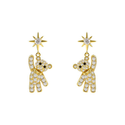 Crystal Teddy Bear Earrings