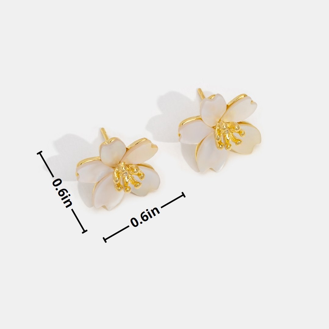 Dahlia Shell Flower Earrings - Beautiful Earth Boutique