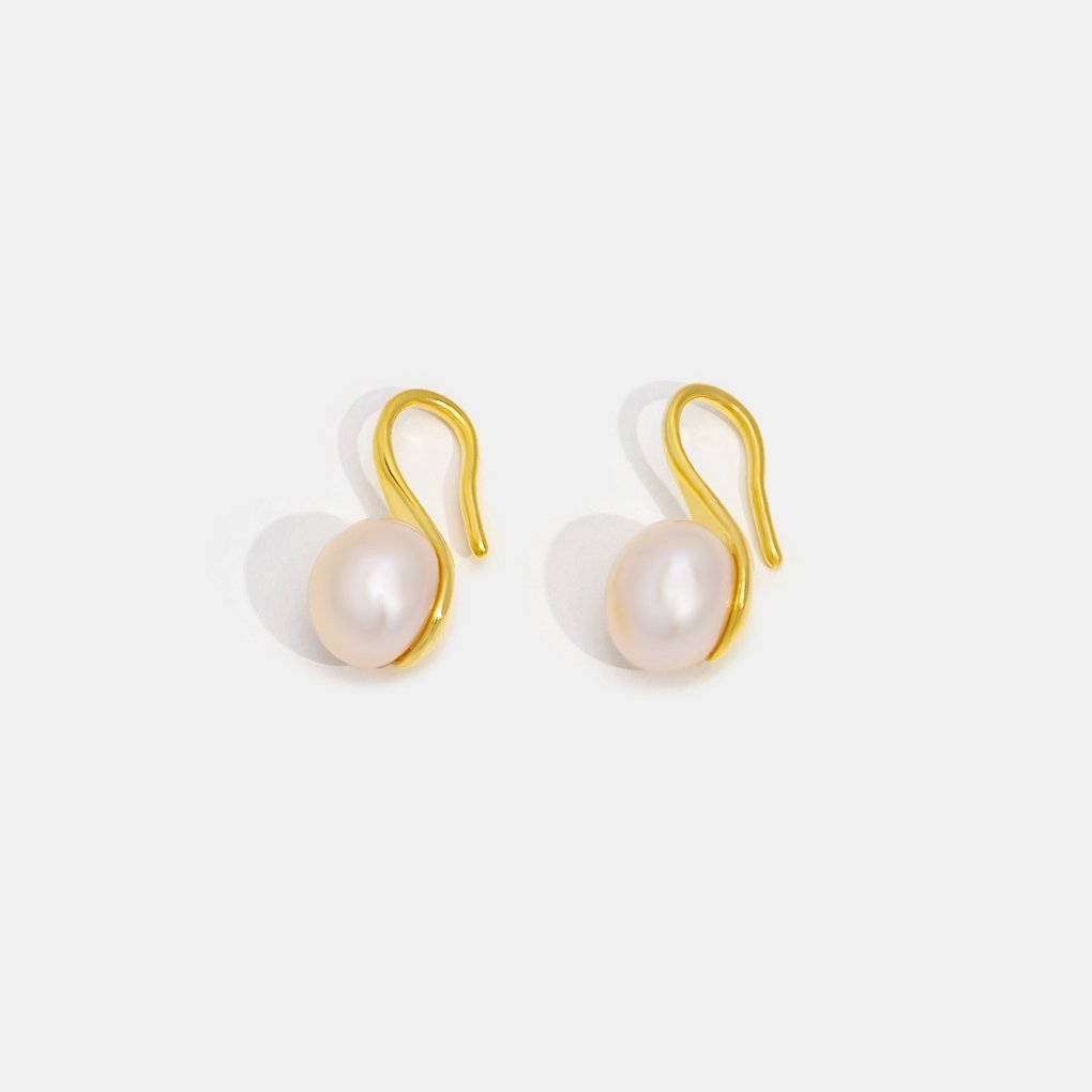 Danaya Pearl Drop Gold Earrings - Beautiful Earth Boutique