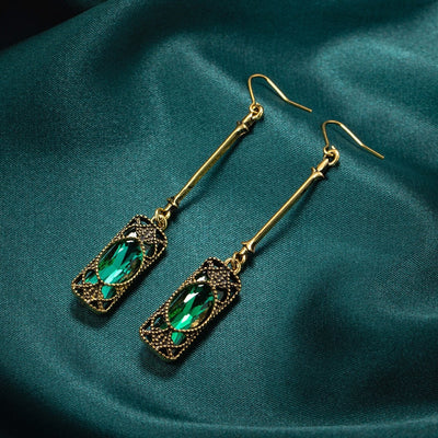 Emerald Green Crystal Earrings