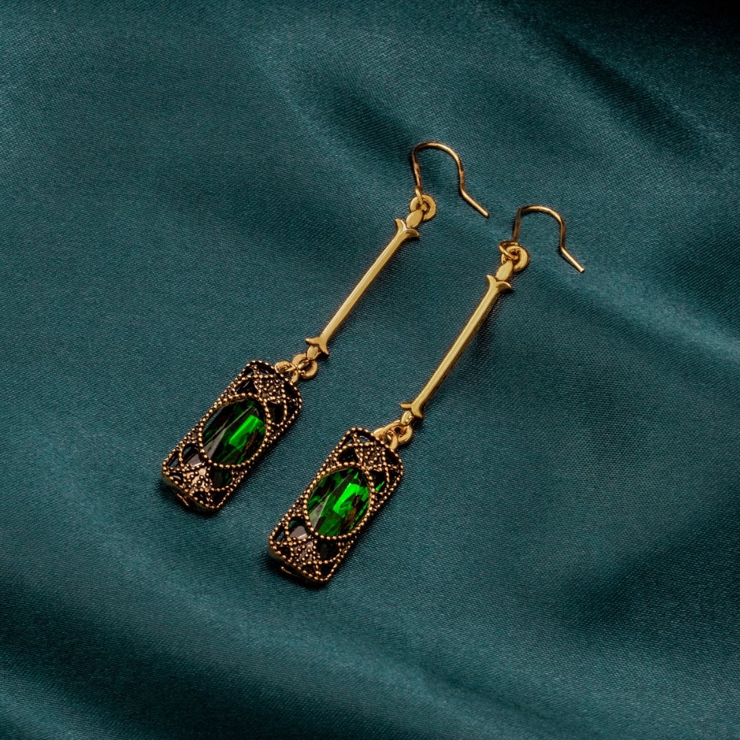 Emerald Green Crystal Earrings - Beautiful Earth Boutique