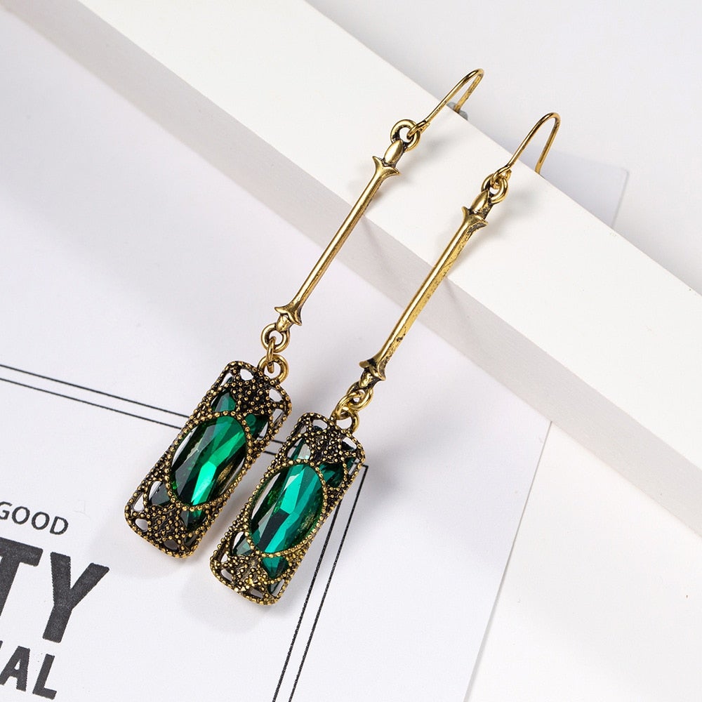 Emerald Green Crystal Earrings