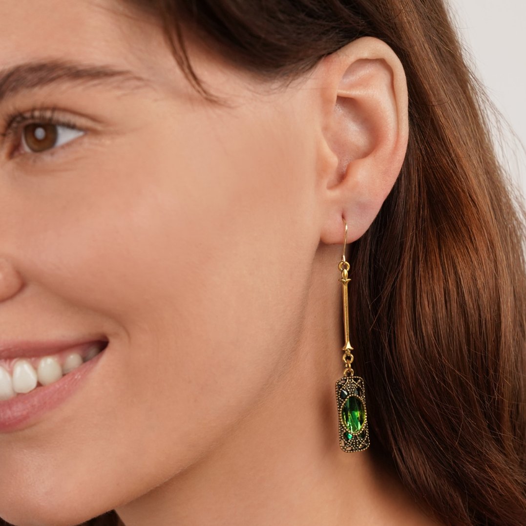 Emerald Green Crystal Earrings - Beautiful Earth Boutique