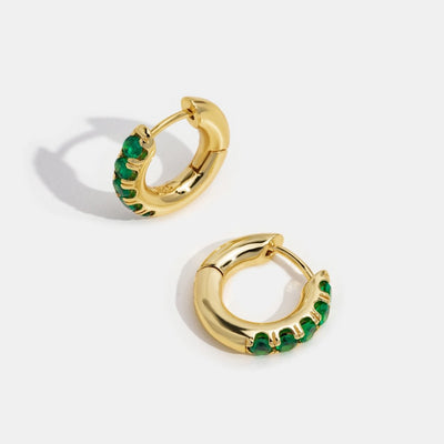 Emerald Green Hoop Earrings - Beautiful Earth Boutique