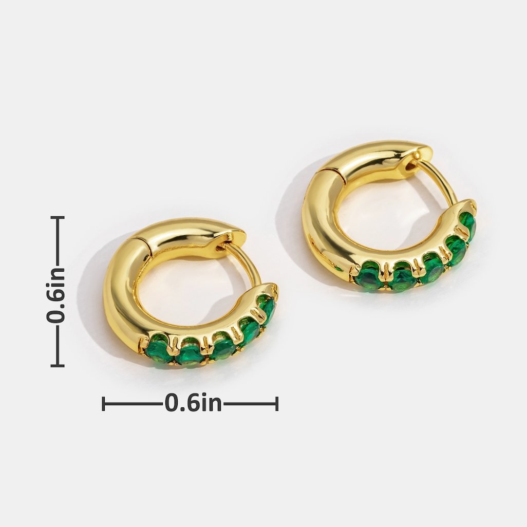 Emerald Green Hoop Earrings - Beautiful Earth Boutique