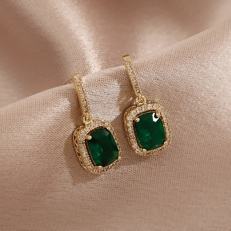 evergreen-gold-crystal-earrings - Beautiful Earth Boutique