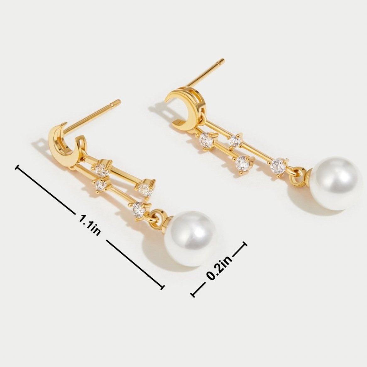 'For the Dreamer' Moon & Pearl Earrings - Beautiful Earth Boutique UK