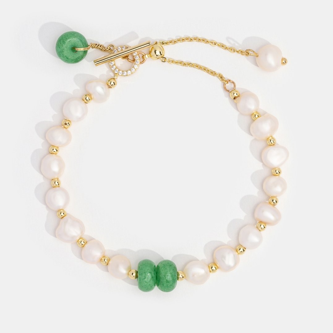 Freshwater Pearl & Aventurine Bracelet - Beautiful Earth Boutique