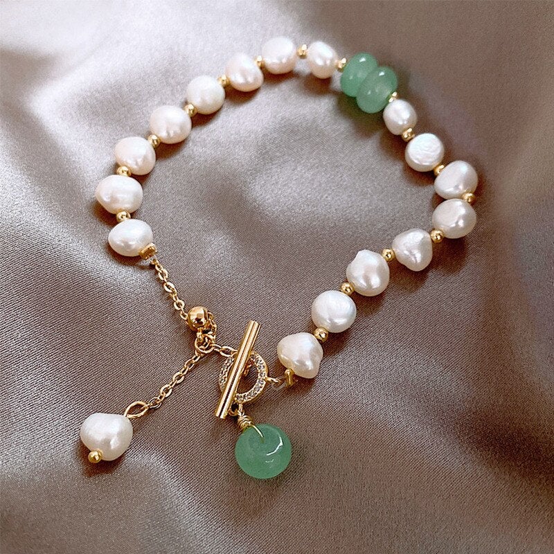 Freshwater Pearl & Aventurine Bracelet - Beautiful Earth Boutique