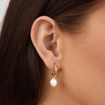 Freshwater Pearl Bella Hoop Earrings - Beautiful Earth Boutique