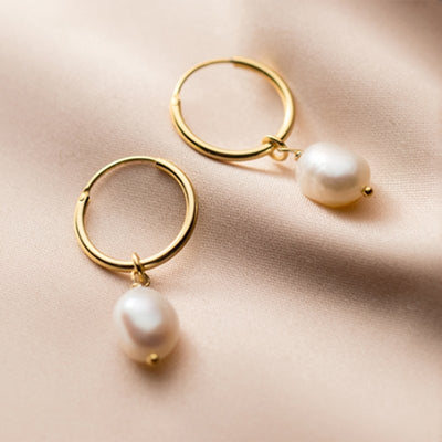 freshwater-pearl-bella-hoop-earrings - Beautiful Earth Boutique