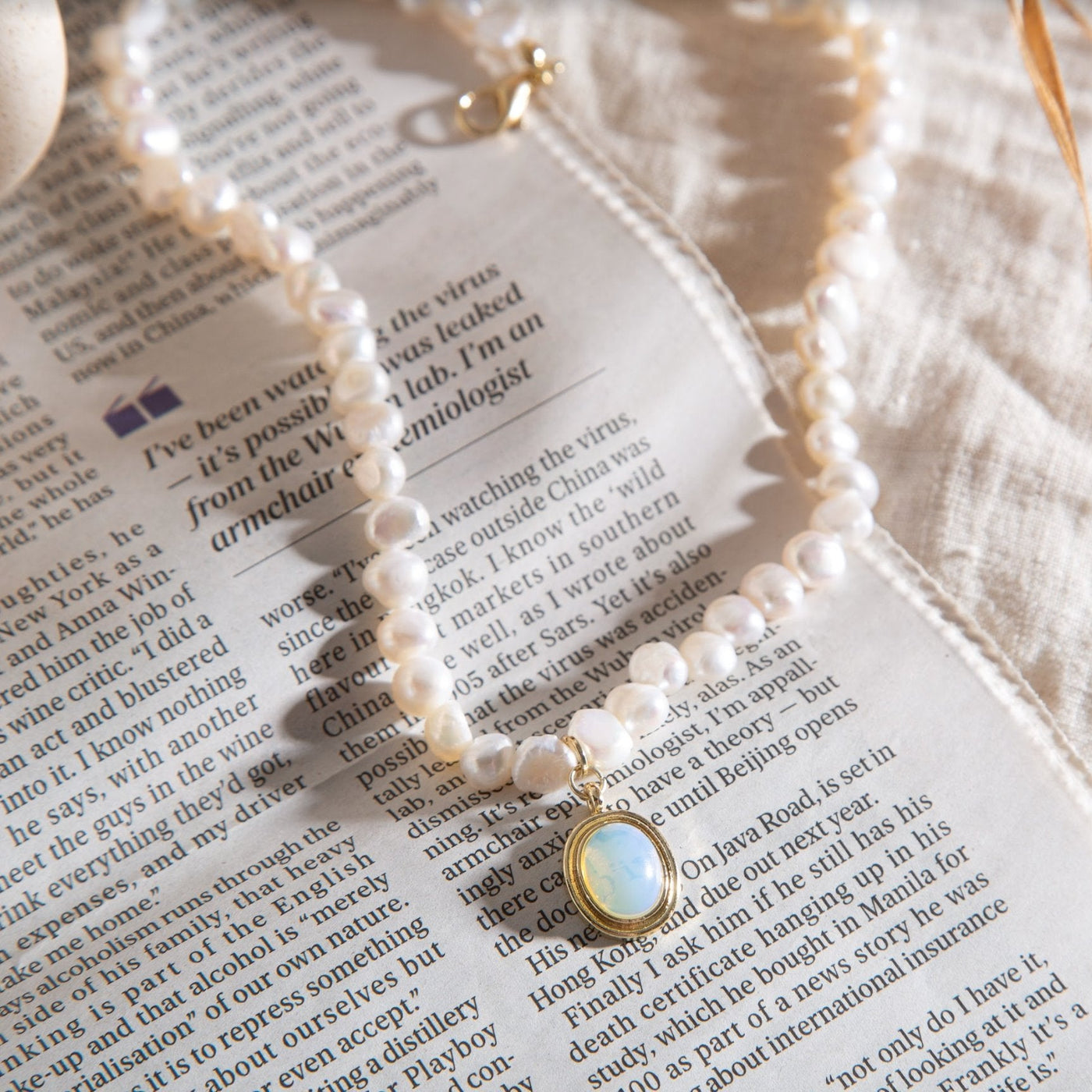 Freshwater Pearl & Moonstone Necklace