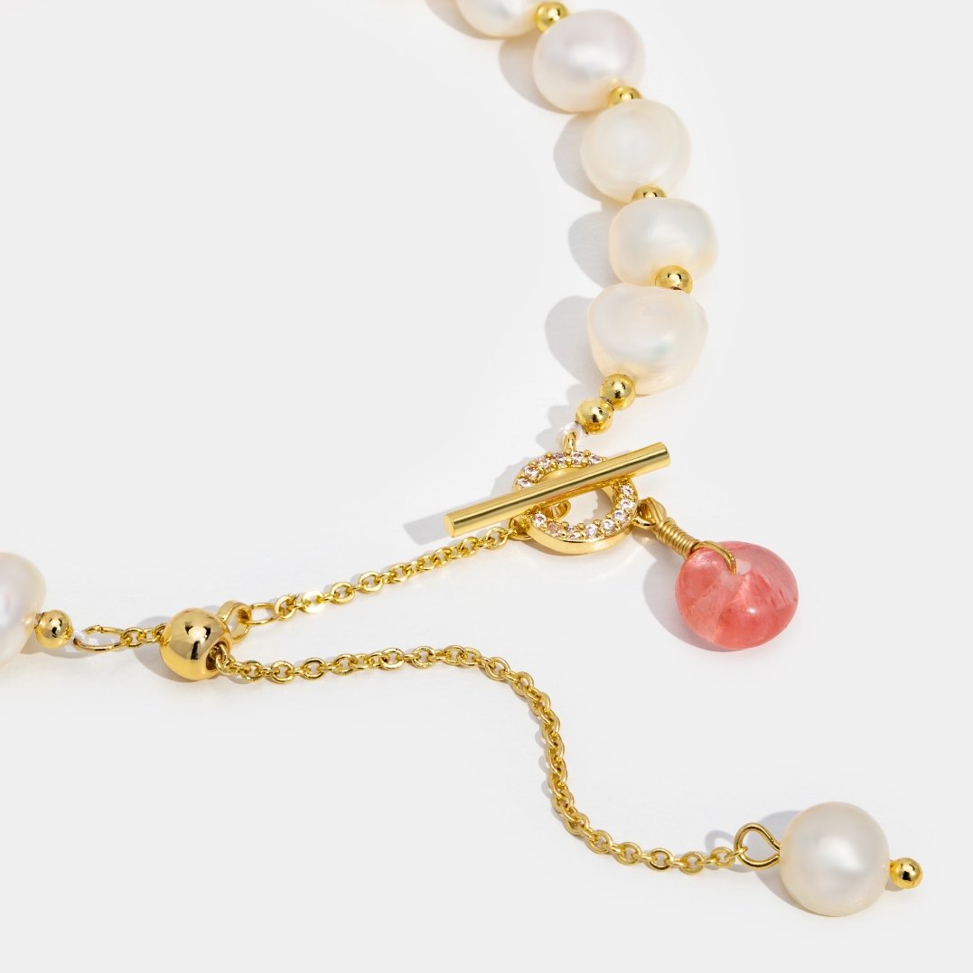 Freshwater Pearl & Pink Aventurine Bracelet - Beautiful Earth Boutique