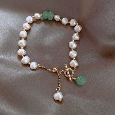 Freshwater Pearl & Pink Aventurine Bracelet - Beautiful Earth Boutique