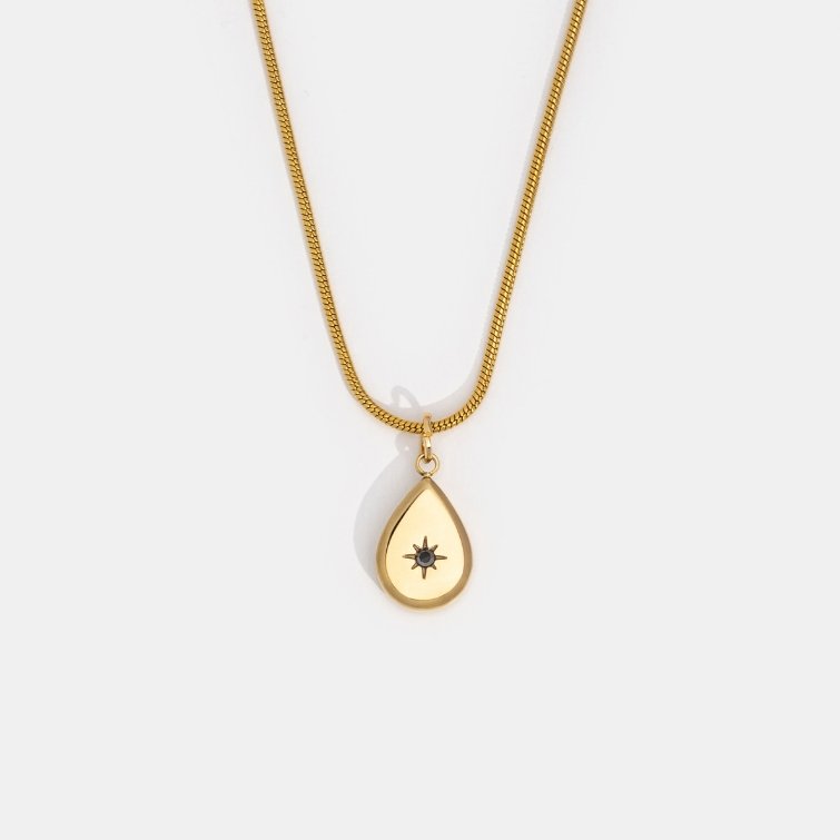 Gaia Golden Teardrop Necklace - Beautiful Earth Boutique