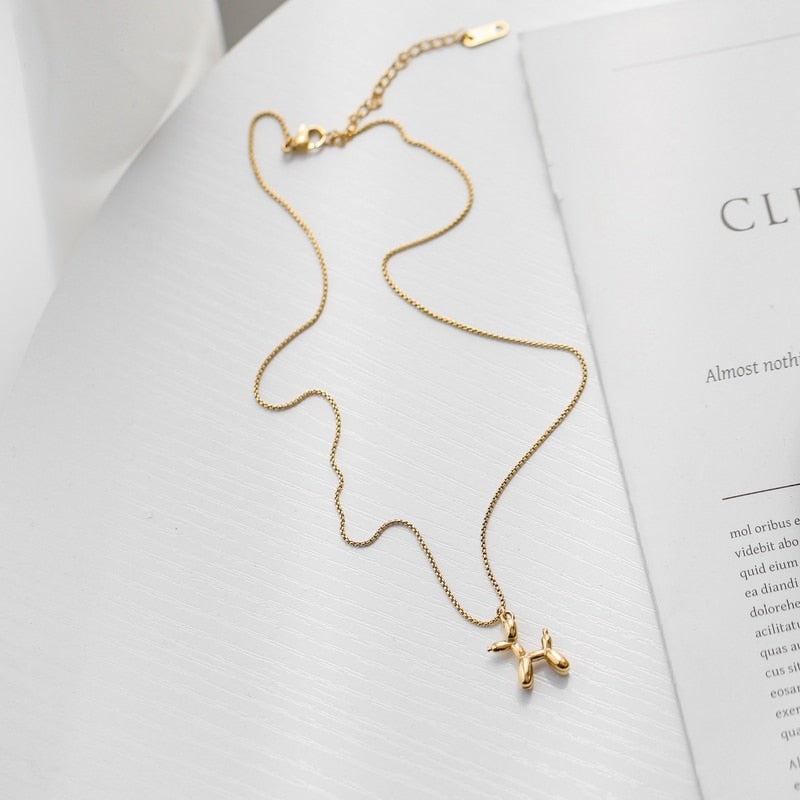 Gold Balloon Animal Necklace