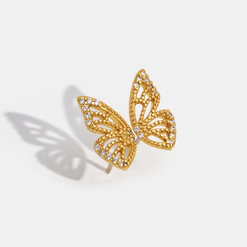 Gold Mia Butterfly Wing Earrings - Beautiful Earth Boutique