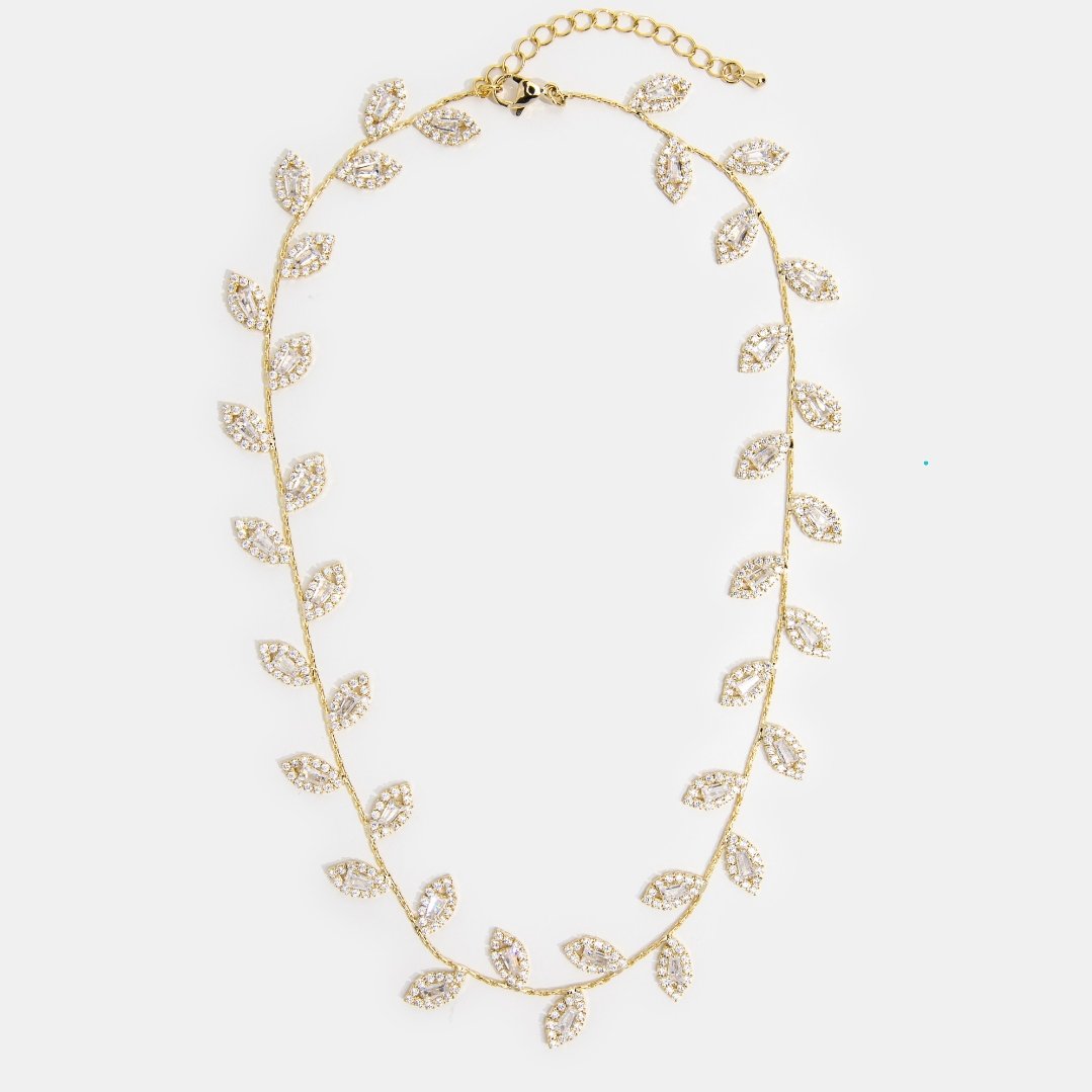 Gold Plated Crystal Vine Necklace - Beautiful Earth Boutique