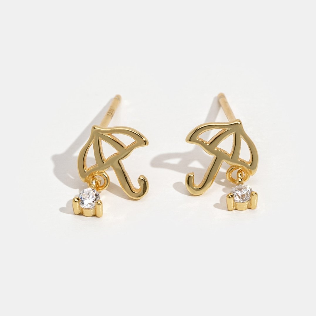 Gold Umbrella Stud Earrings - Beautiful Earth Boutique