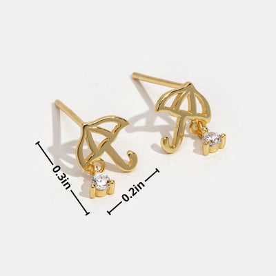 Gold Umbrella Stud Earrings - Beautiful Earth Boutique