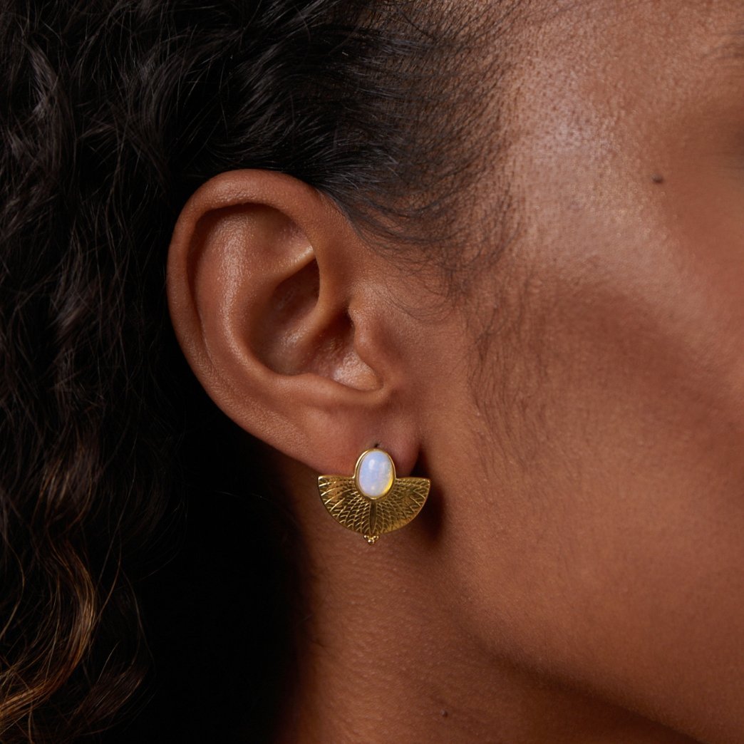 Golden Amaya Opal Earrings - Beautiful Earth Boutique UK