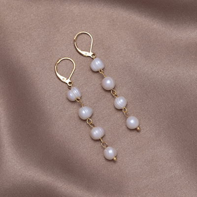 Golden Freshwater Pearl Earrings - Beautiful Earth Boutique