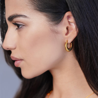 Golden Mia Croissant Hoop Earrings - Beautiful Earth Boutique