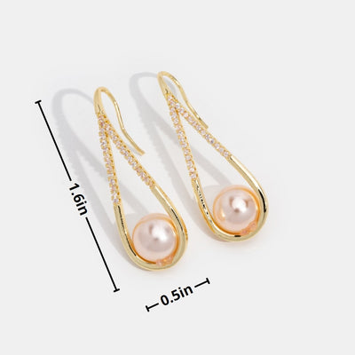 Golden Pearl Drop Earrings - Beautiful Earth Boutique