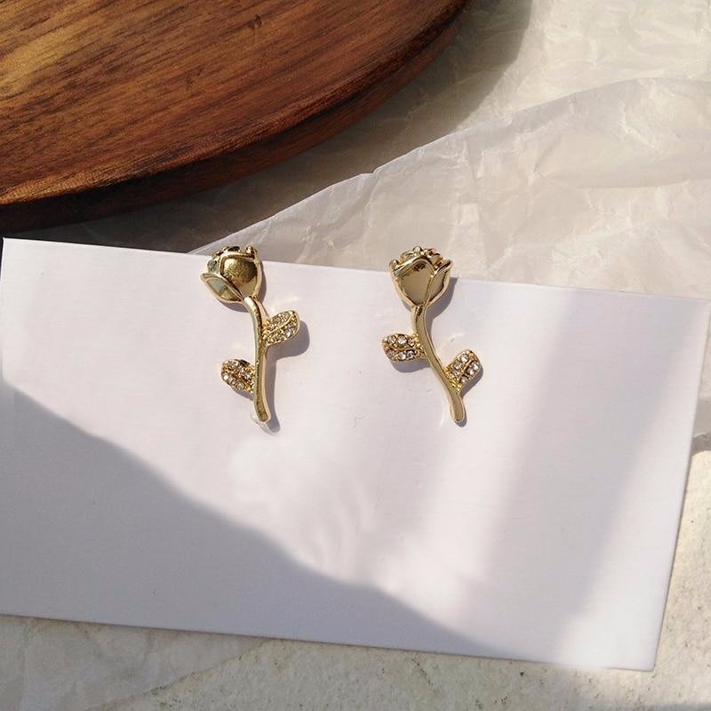 Golden Rose Earrings