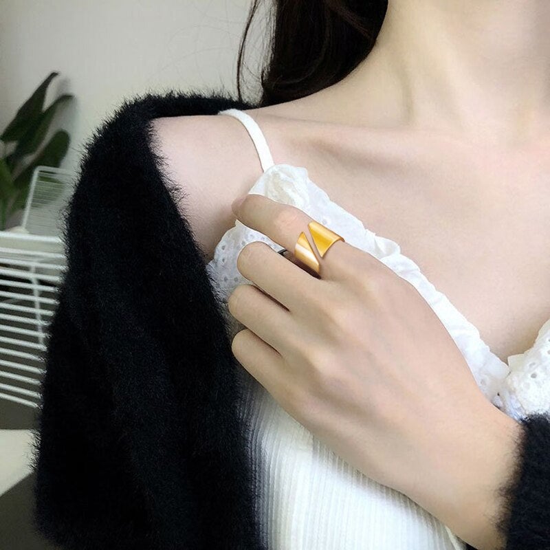 Golden Solace Statement Ring